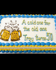1/4 Tray Sponge Cake with Jelly Design Beer Mugs & Message