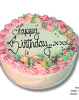 Sponge Cake 9 Inch Coconut Sides Flower Design