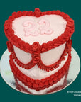 Love Heart Cake 2 x Height Inch Vintage Piping Made to Order Cakes Gold Coast