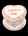 Retro birthday cake in love heart shape Gold Coast Bakery Birthday cakes