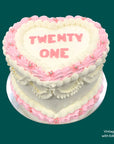 Retro birthday cake in love heart shape Gold Coast Bakery Birthday cakes
