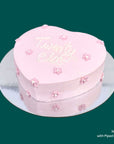 Love Heart Shaped Birthday Cake with No Piping & Flower Design Gold Coast Made to Order