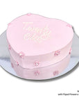 Love Heart Shaped Birthday Cake with No Piping & Flower Design Gold Coast Made to Order