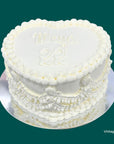 Love Heart Shaped Vintage Style Piping Birthday Cake Gold Coast Bakery Made to Order
