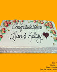 Sponge Cake 1/4 Tray Combed Icing Flower Design