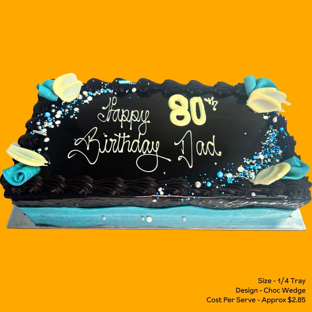 Mud Cake Half Tray Choc Wedge Design