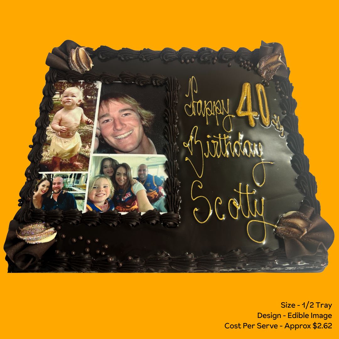 Mud Cake Half Tray Edible Image Design