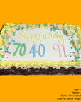 Sponge Cake 1/4 Tray Choc Shavings Flower Design