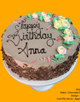 Sponge Cake 9 Inch Chocolate Shaving Sides Flower Design