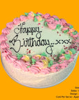 Sponge Cake 9 Inch Coconut Sides Flower Design