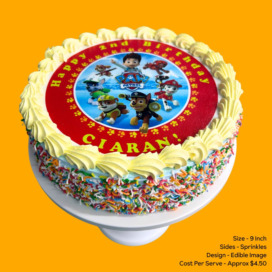 Sponge Cake 9 Inch Sprinkle Sides Edible Image Design