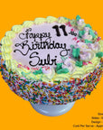 Sponge Cake 9 Inch Sprinkle Sides Flower Design