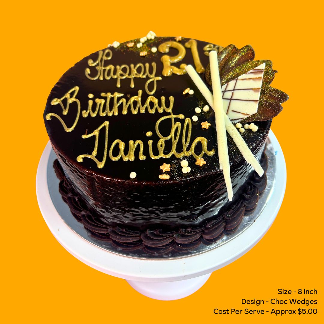 Mud Cake 8 Inch Choc Wedge Design