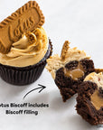 Lotus Biscoff cupcakes with biscoff lava filling and chocolate mud flavour