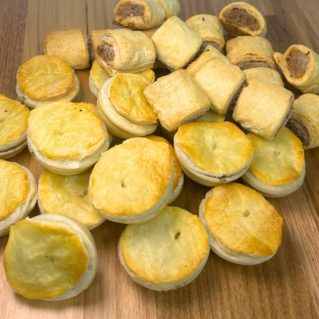 Party Pie and Sausage Roll Catering Pack Bakery Near Me Goldies Bake Shop Gold Coast